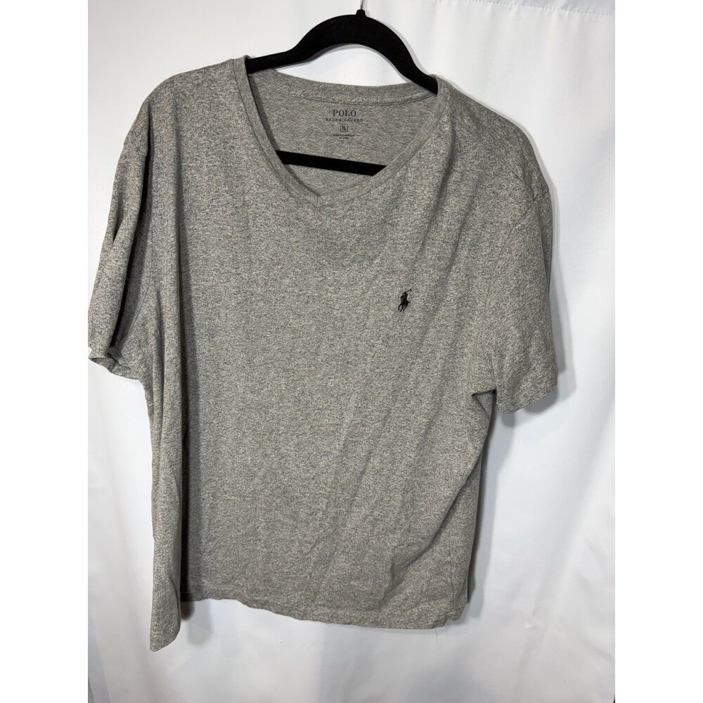 Official Polo Ralph Lauren Shirt Mens XL Gray Heather Crew Neck Black Horse